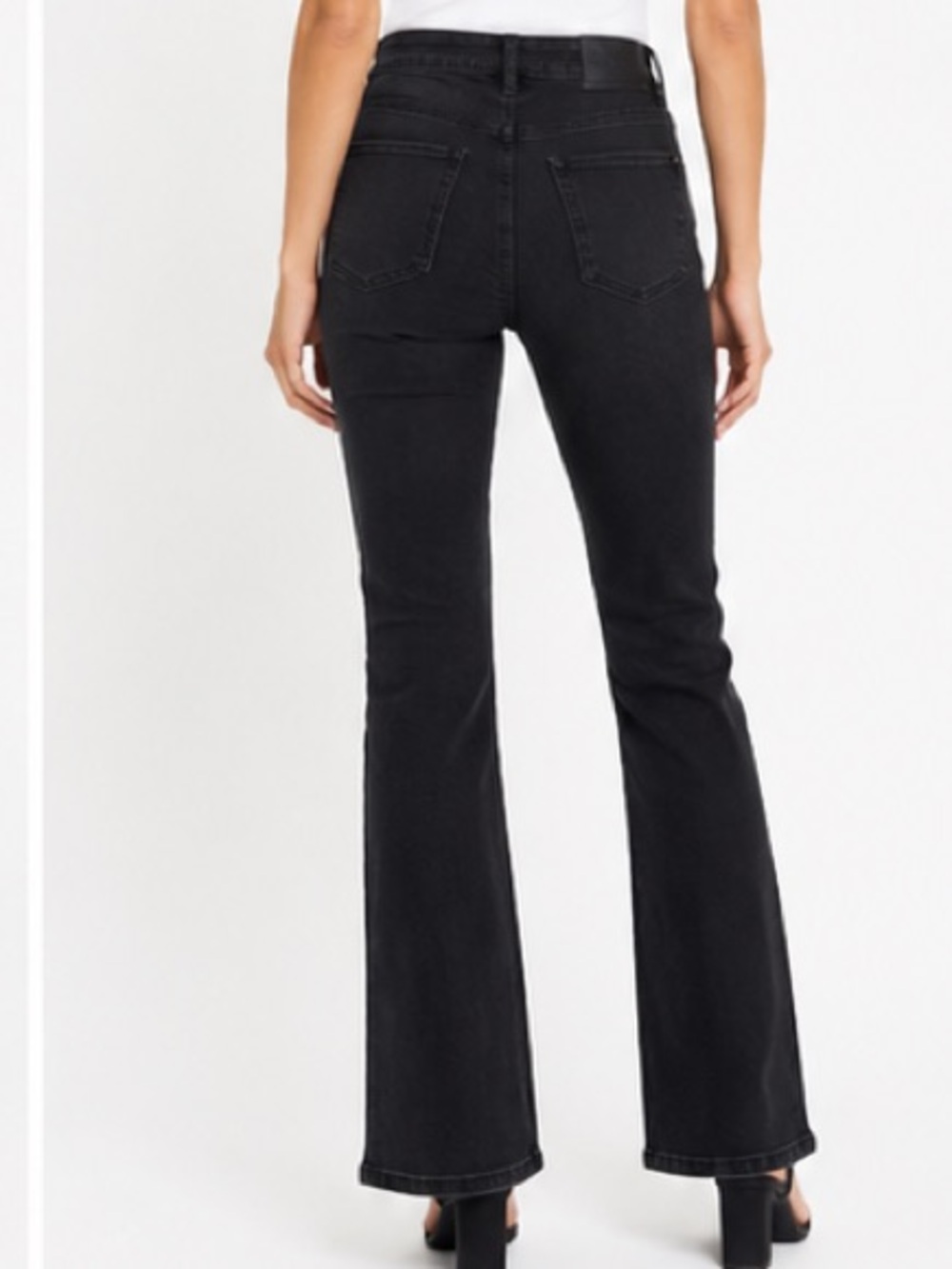 Madewell Kick Out Black Jeans Size 31 Mid Rise Kick Flare Stretch Denim Pants - Picture 8 of 8